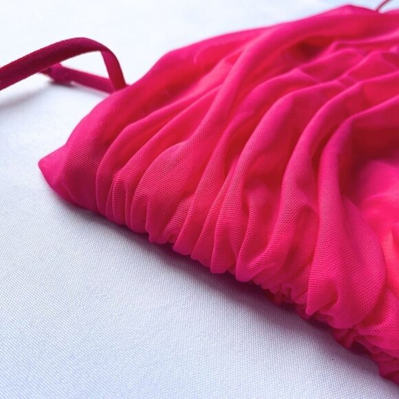 ARITZIA BABATON LUXOR FUCHSIA PINK RUCHED MESH DRESS - 0 - Picture 11 of 13